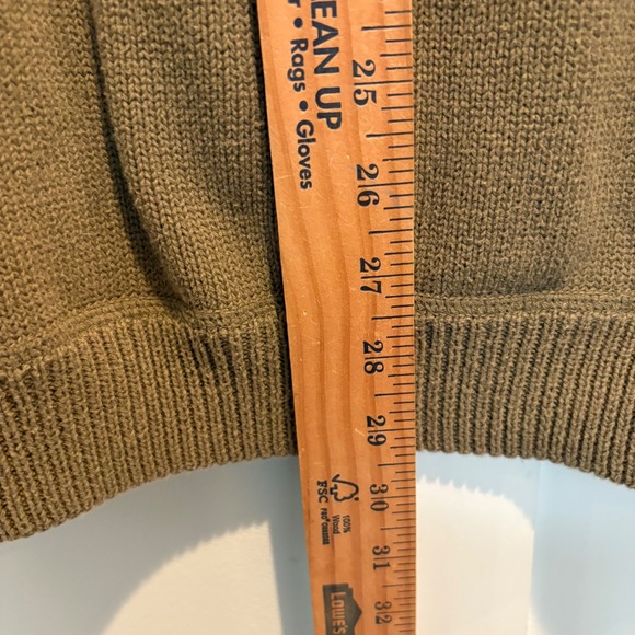 Eddie Bauer Cotton Knit Henley Sweater Men XL Olive Green Rib Collar Outdoor Y2K - Picture 6 of 12